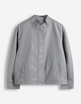 Blouson - Imitatieleer - lichtgrijs