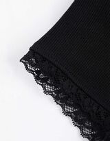 Póló - Csipkerátéttel - fekete