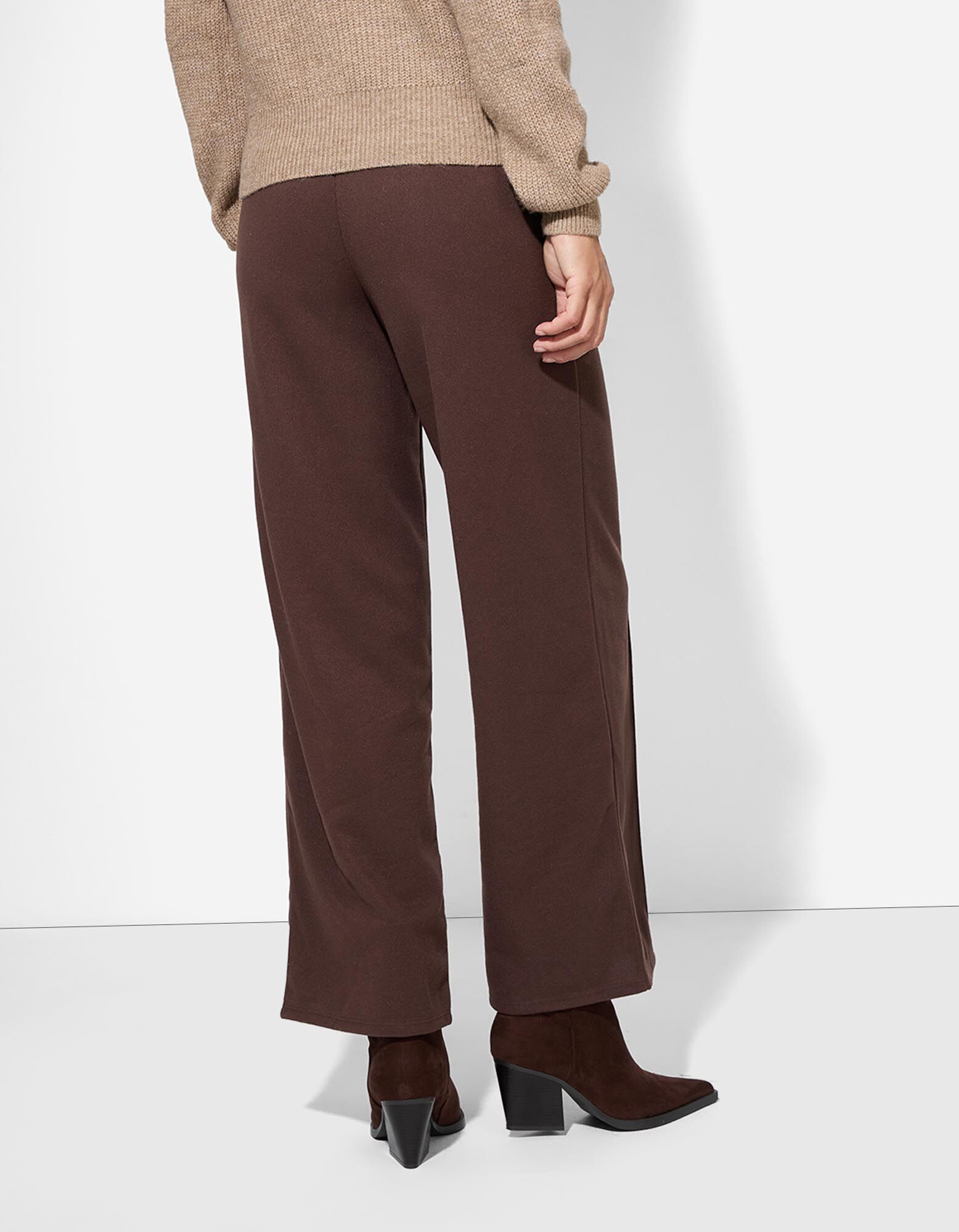 Broek - Zacht materiaal - Donkerbruin