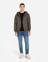 rozpinana bluza - kaptur z troczkiem - jasnobrazowy-e-a