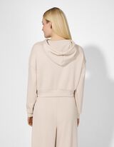 Sweatjacke - Cropped - beige