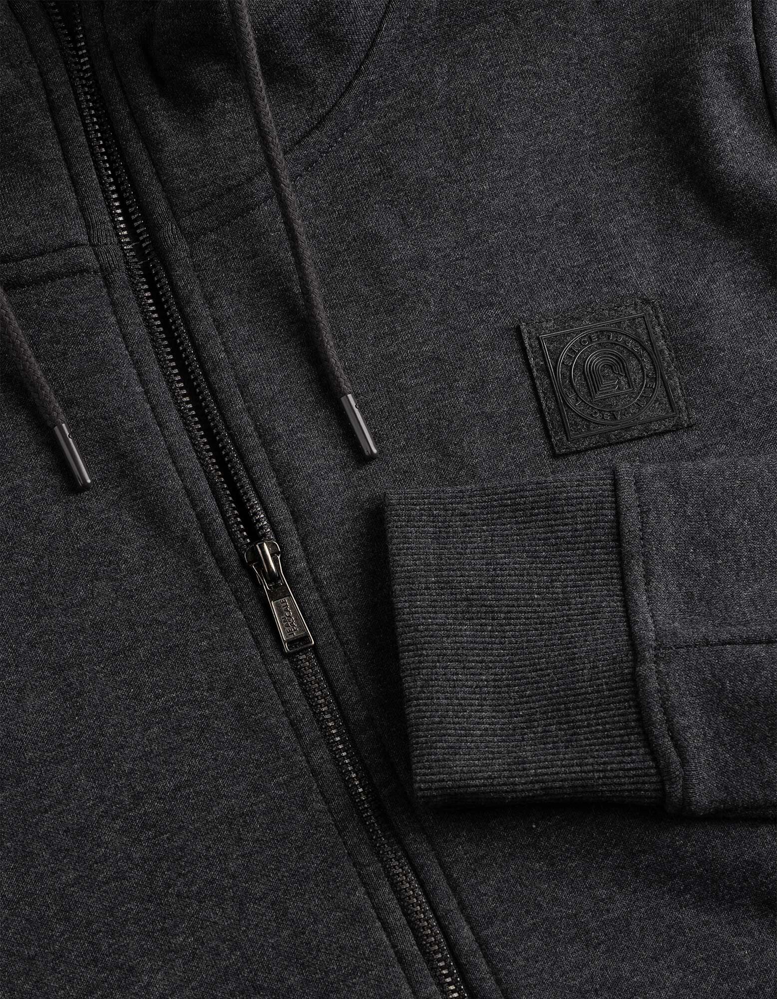 Sweatjacke - Kapuze - Dunkelgrau