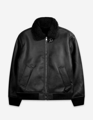 Bikerjack - Rond kraagje - zwart