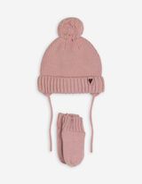 Sada čepice a rukavic - fleecová podšívka - pink