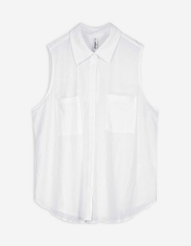 blousetop - Linnenlook - wit
