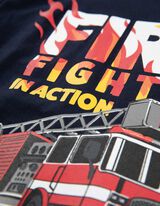 Tričko s dlhými rukávmi - Potlač - tmavomodra