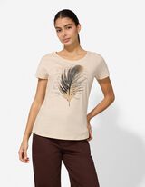 T-shirt - nadruk - bialy