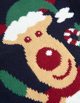 Sweter z dzianiny - Boże Narodzenie - ciemny niebieski