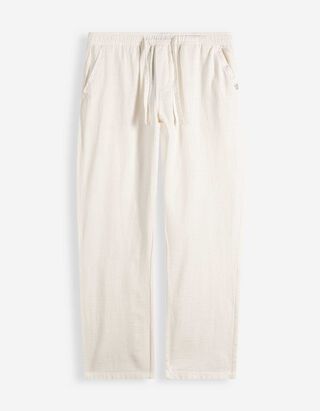 Hose - Leinen-Optik - wei&szlig;