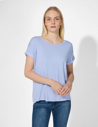 T-Shirt - Viskose-Mix - hellblau