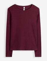 Langarmshirt - Feinripp - Lila