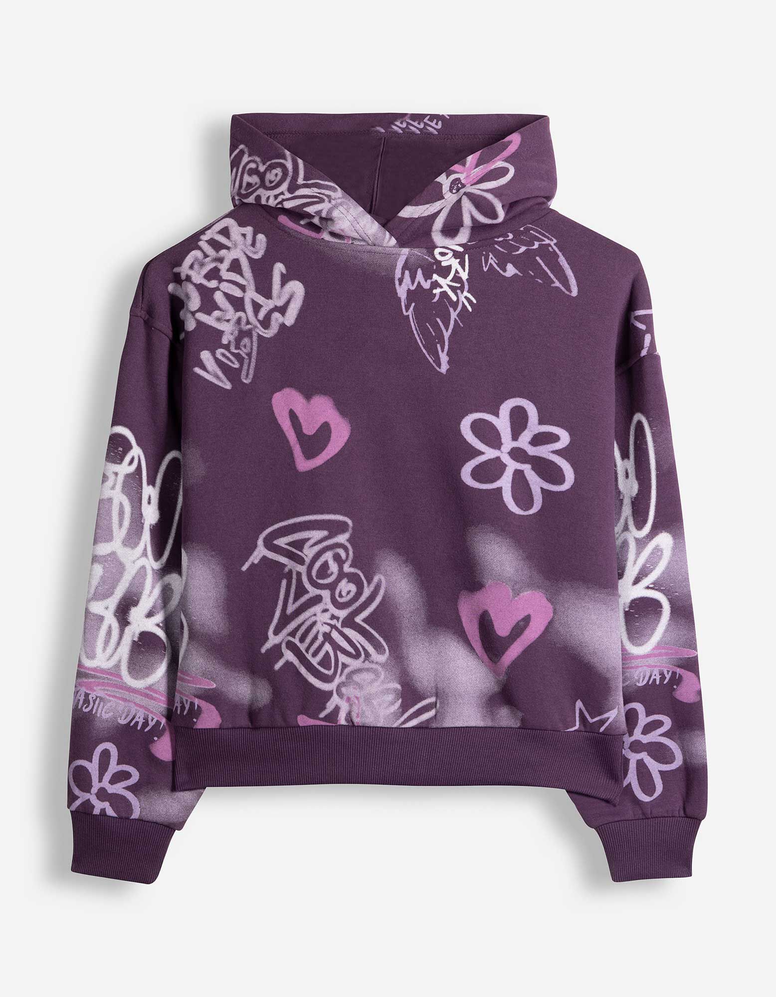 Hoodie - Allover-Print - Lila