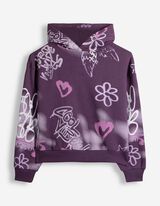 Hoodie - Allover-Print - Lila