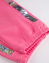 Pantaloni da jogging - Paillettes doubleface - rosa fucsia