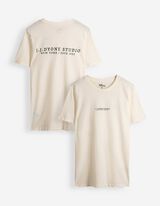 T-Shirt - einfarbig - Off-White