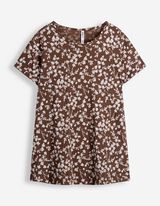 T-shirt - Motief all-over - bruin