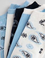 Calze da ginnastica invisibili - Inserto in silicone sul tallone per una migliore aderenza - celeste