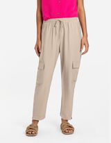 Hlače - Pri&scaron;iti žepi - rjava