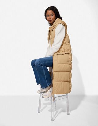 Lange Weste - Regular Fit - beige