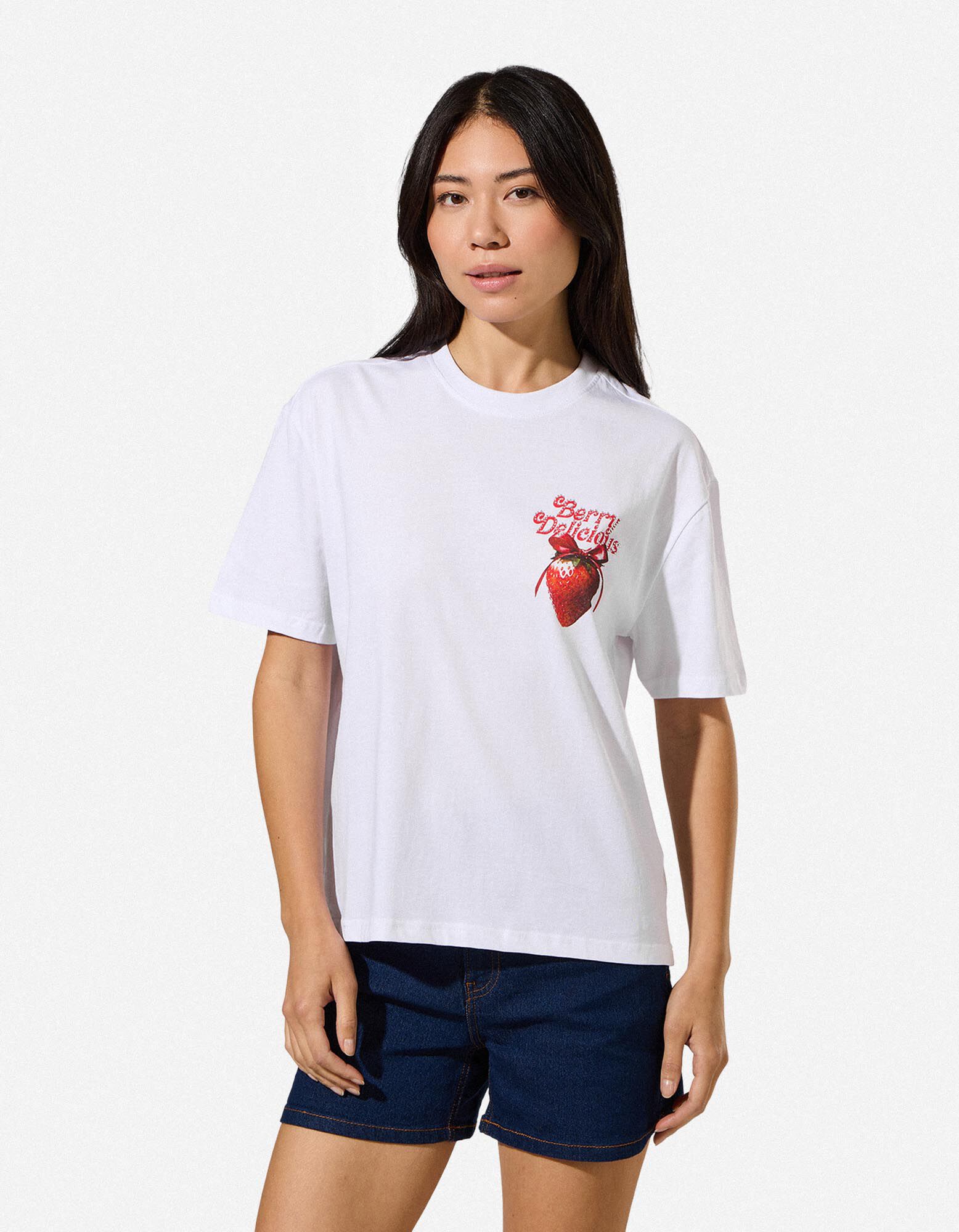 T-Shirt - Print - Wei&szlig;