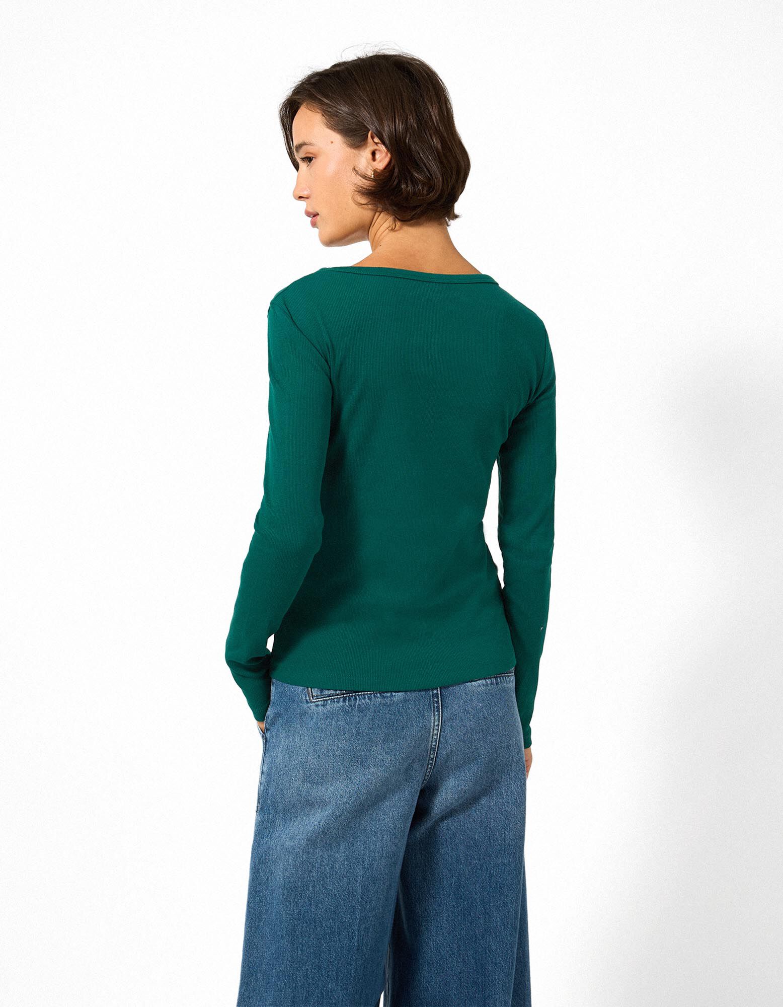 Longsleeve - Katoen - Donkergroen