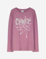 Langarmshirt - Print - dunkellila