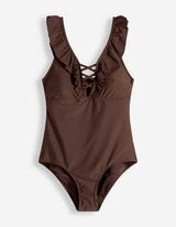 Costum de baie - Volane - Maro