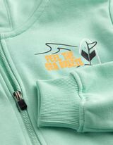 Sweatjacke - R&uuml;ckenprint - hellgr&uuml;n