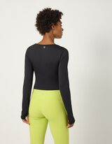Langarmshirt - Herausnehmbare Cups - Schwarz