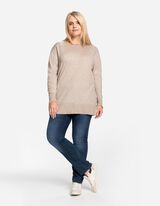 Pulóver - Bočný rázporok - bezova