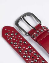 Gürtel - Nietenbesatz - dunkelrot