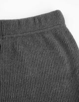 Kalhoty s širokými nohavicemi - Žebrová struktura - tmave seda