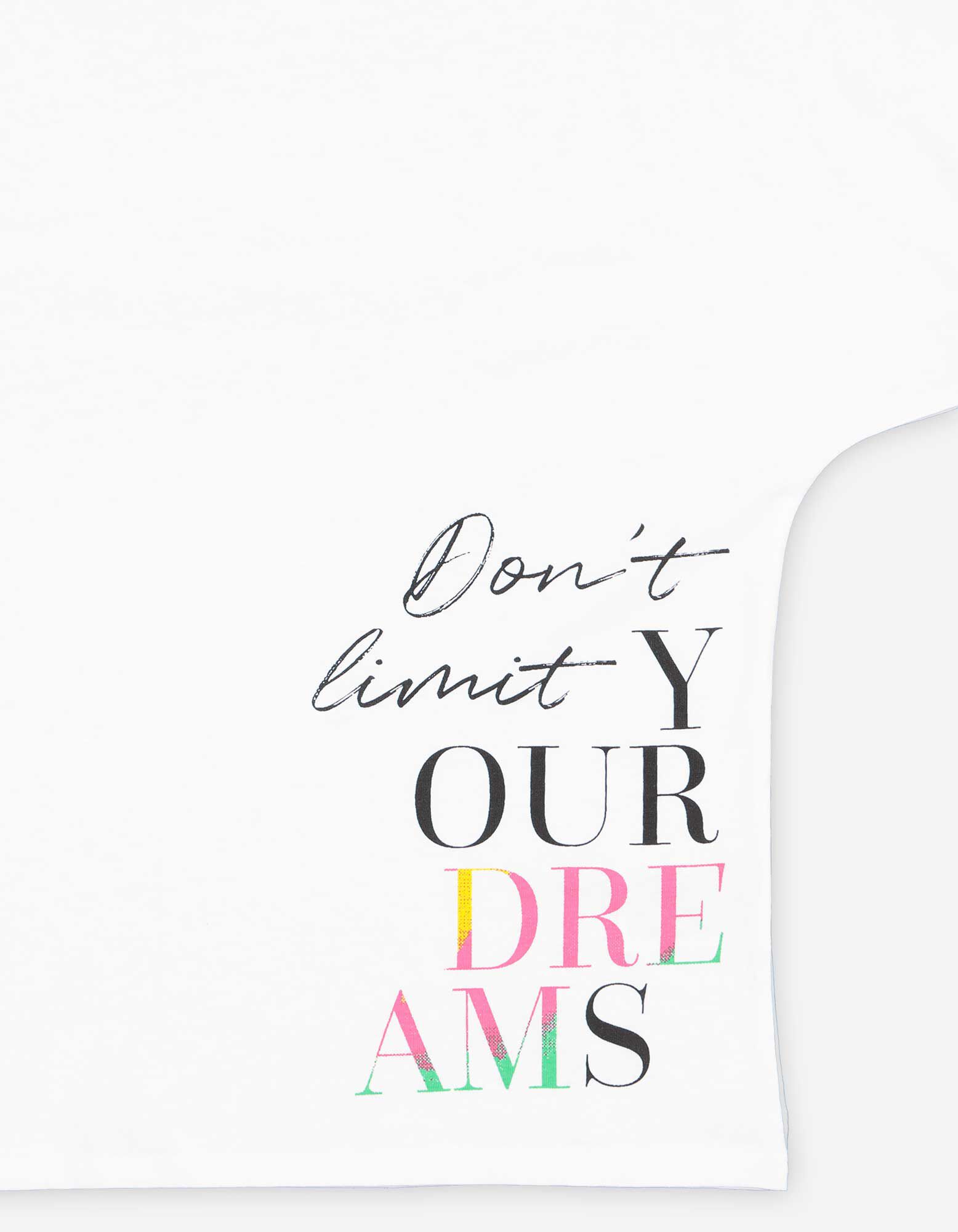 T-shirt - Message imprim&eacute; - blanc