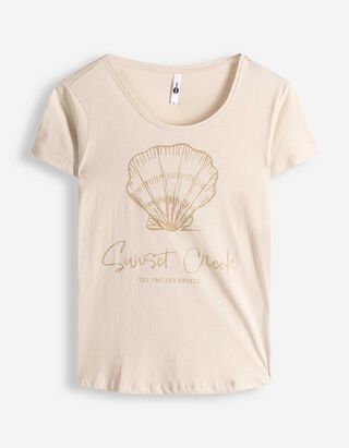 T-Shirt - Glitzerprint - wei&szlig;