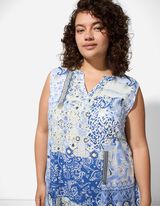 Top - Motivo allover - celeste