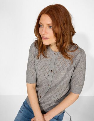 Cardigan - Knopfleiste - grau