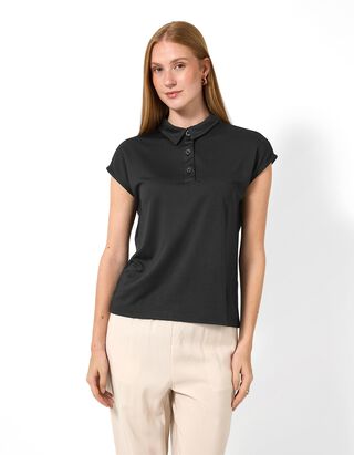 Poloshirt - Kurze &Auml;rmel - Schwarz