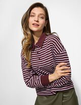 Poloshirt - Strepen - donkerrood