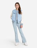 College jas - Borduursels - lichtblauw