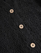 Majica sa dugim rukavima - Zakopčavanje na dugmad - crno