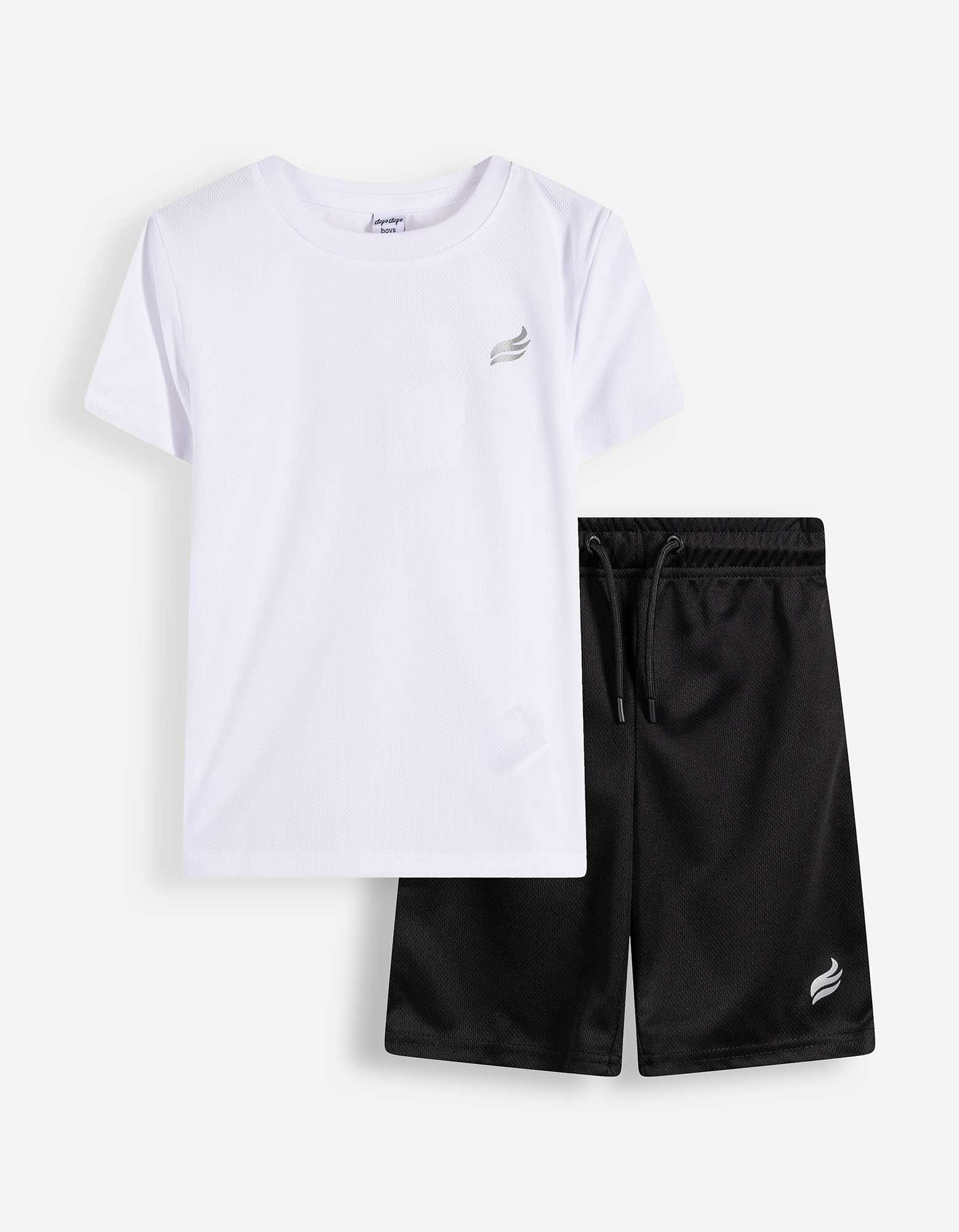 Set aus T-Shirt und Hose - Frontprint - Wei&szlig;