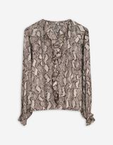 Blouse - Motif peau de serpent - Gris clair