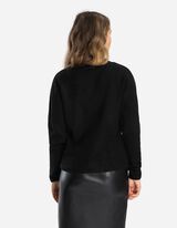 Pleten&yacute; sveter - Ozdobn&eacute; perly - cierna