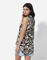 blůza - Potisk po celé ploše - bílá