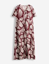 Kleid - Allover-Print - dunkelrot