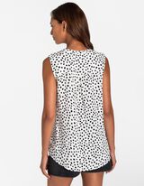 Blouseshirt - Stippenmotief - wit