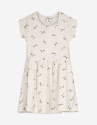 Kleid - Allover-Muster - beige Kleid - Allover-Muster - beige