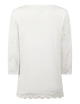 Damen Shirt mit H&auml;kelspitze