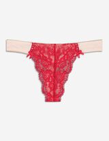 Tanga - Inserto in pizzo - rosa