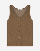 Stricktop - Knopfleiste - braun
